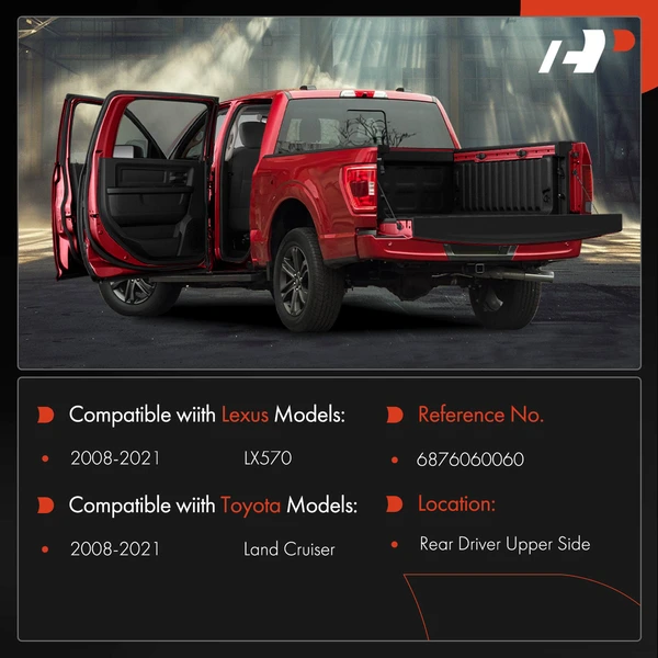 Rear Driver Upper Door Hinge for Toyota Land Cruiser Lexus LX570 2008-2021