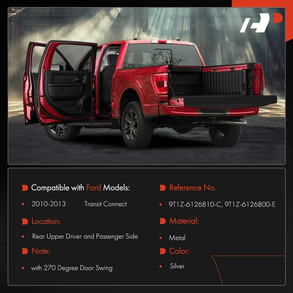 2 Pcs Rear Driver & Passenger Upper Door Hinge for Ford Transit Connect 2010-2013