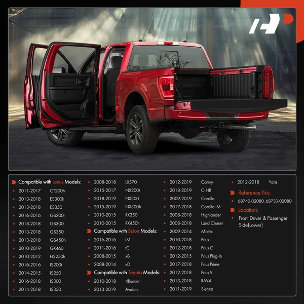 2 Pcs Front Lower Door Hinge for Toyota Camry RAV4 Lexus Scion