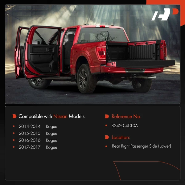 Rear Passenger Lower Door Hinge for Nissan Rogue 2014-2017 Sport Utility