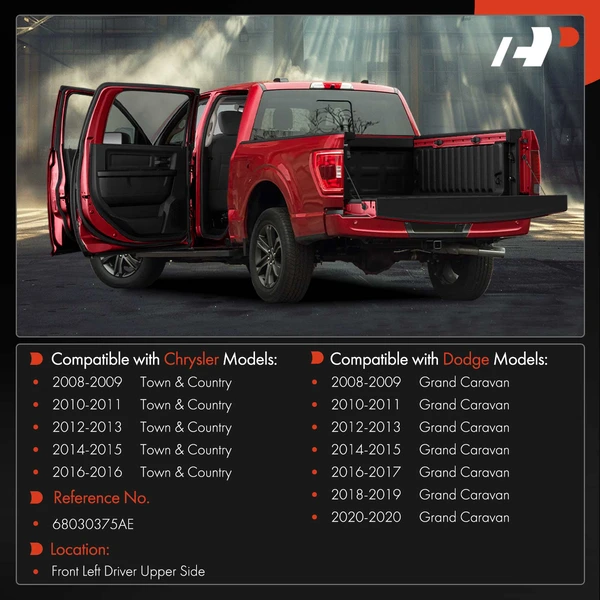 Front Driver Upper Door Hinge for Chrysler Town Country Dodge Grand Caravan