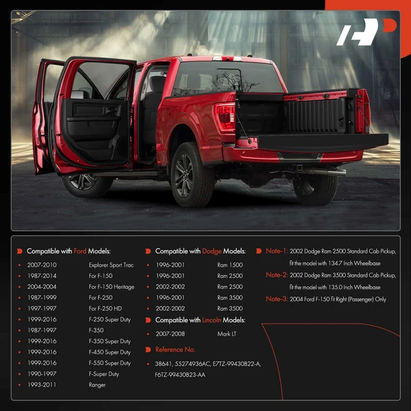 4 Pcs Tailgate Hinge Pivot Bushing Insert Kit for Dodge Ram 1500 Ford F-150