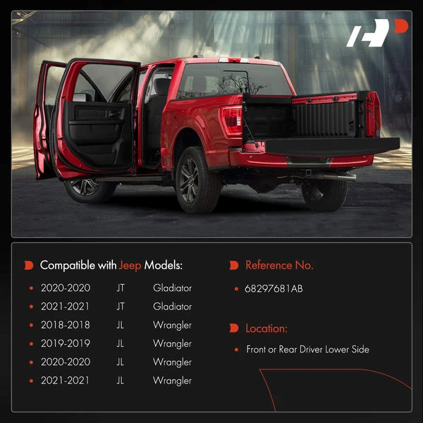 Front or Rear Driver Lower Door Hinge for Jeep Wrangler 2018-2021 Gladiator