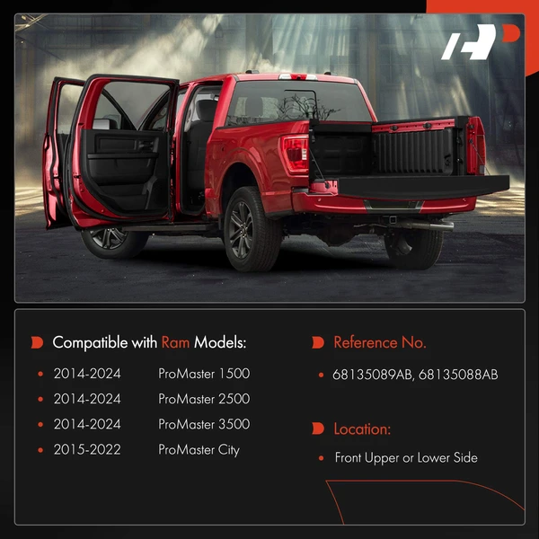 2 Pcs Front Upper & Lower Door Hinge for Ram ProMaster 1500 2500 3500 2014-2024