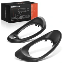 2 Pcs Front Black Interior Door Handle Bezel