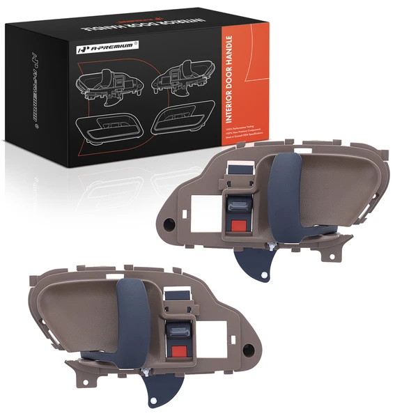 2 Pcs Front & Rear Beige & Gray Interior Door Handle for 1995-2000 Chevrolet C3500