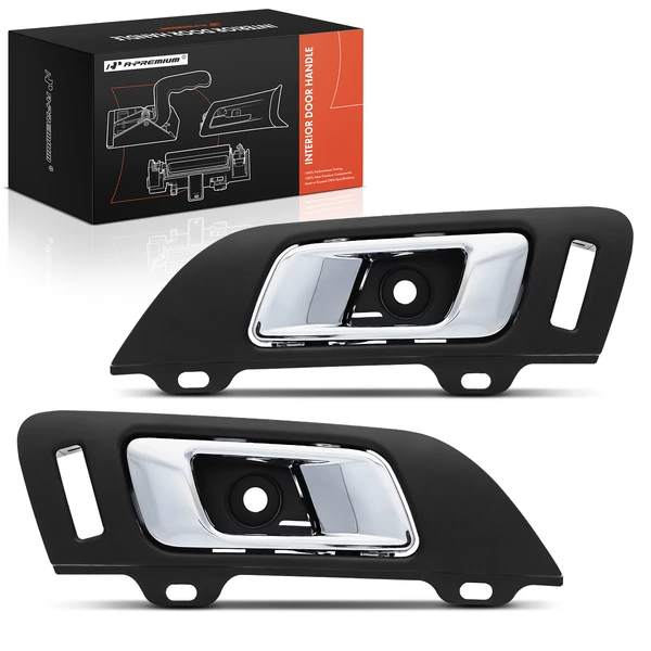2 Pcs Front Chrome & Black Interior Door Handle for Lincoln MKS 2009-2016