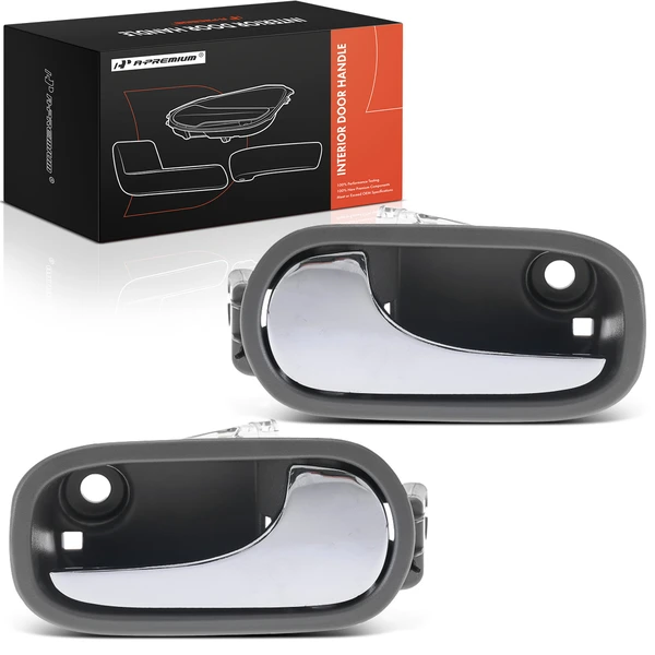 2 Pcs Front Chrome or Gray Interior Door Handle with LED Hole for Chevrolet