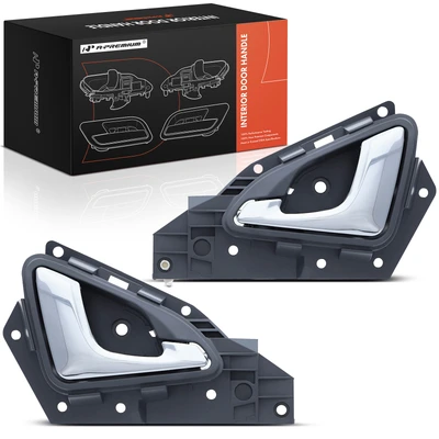 2 Pcs Front Chrome & Gray Interior Door Handle