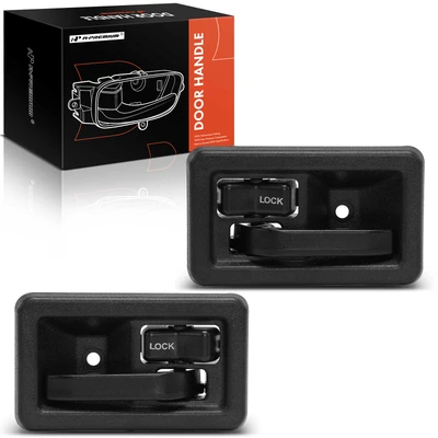 2 Pcs Front Textured Black Interior Door Handle