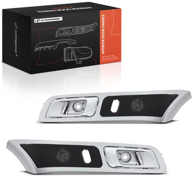 2 Pcs Front Chrome & Gray Interior Door Handle