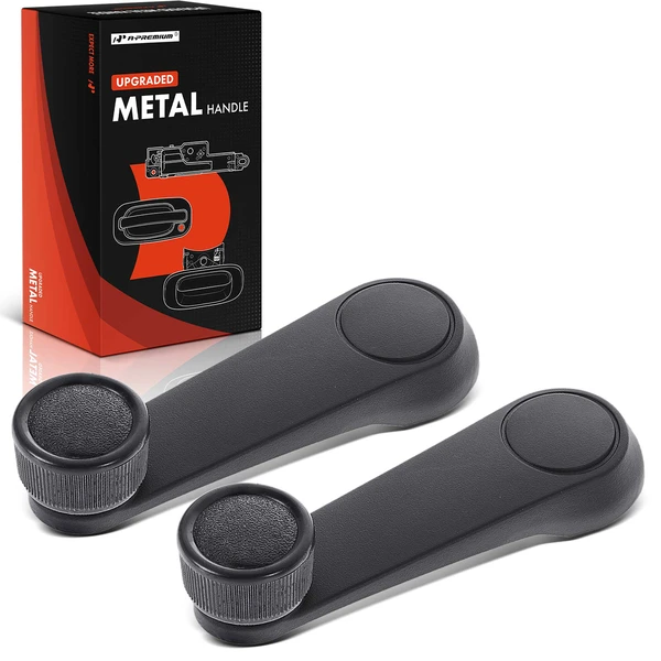 2 Pcs Black Upgraded Metal Window Crank Handle for 1995-1997 Dodge B1500