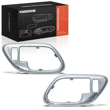 2 Pcs Front Chrome Interior Door Handle Bezel with Lock Hole for 1995-2000 GMC Yukon