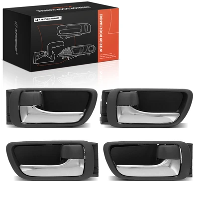 4 Pcs Front & Rear Chrome & Gray Interior Door Handle