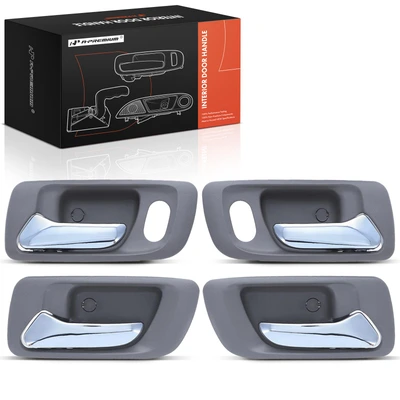 4 Pcs Front & Rear Chrome & Gray Interior Door Handle