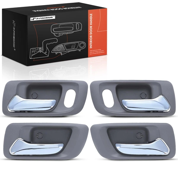 4 Pcs Front & Rear Chrome & Gray Interior Door Handle for Honda Accord 98-02