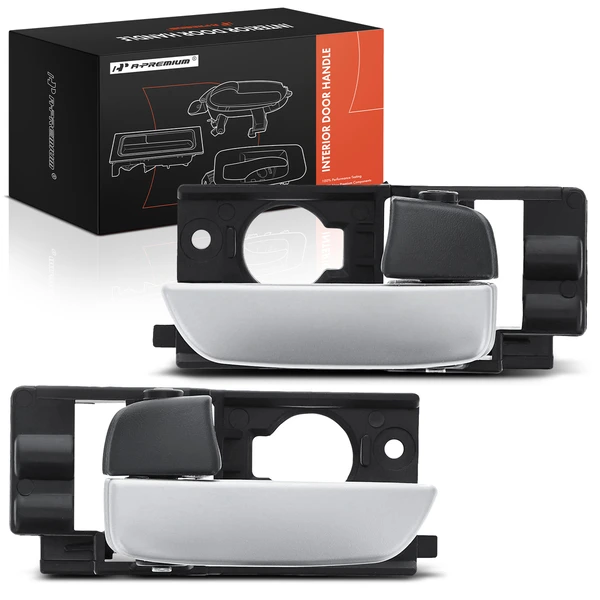 2 Pcs Front Silver Lever & Beige Knob Door Handle for Hyundai Accent 2007-2011