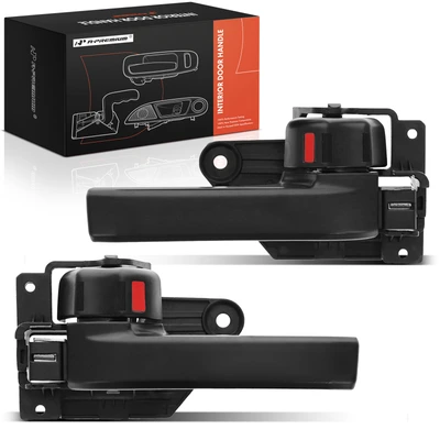 2 Pcs Front & Rear Black Interior Door Handle