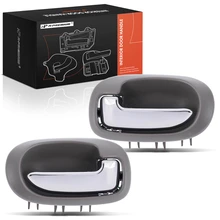 2 Pcs Rear Chrome Gray Interior Door Handle