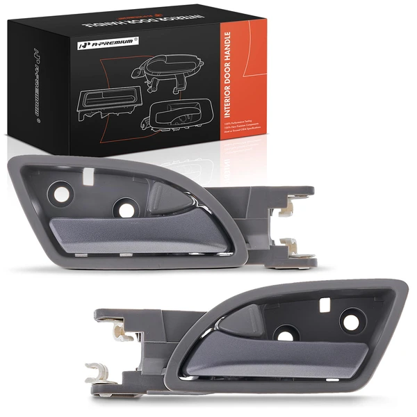 2 Pcs Front Gray & Silver Interior Door Handle for Honda