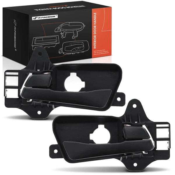 2 Pcs Front Black Interior Door Handle for Hyundai Elantra 2009-2012