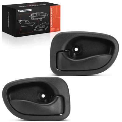 2 Pcs Driver & Passenger Black Interior Door Handle