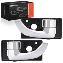 2 Pcs Driver & Passenger Silver Interior Door Handle