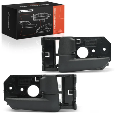 2 Pcs Driver & Passenger Black Interior Door Handle
