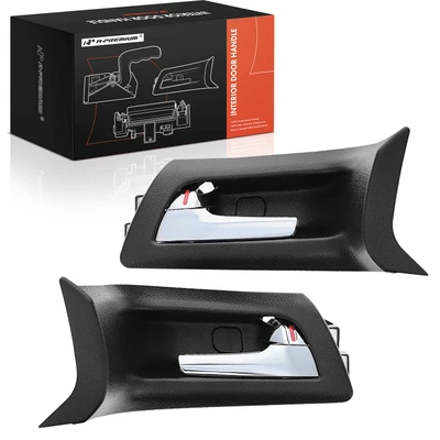 2 Pcs Front Chrome & Black Interior Door Handle