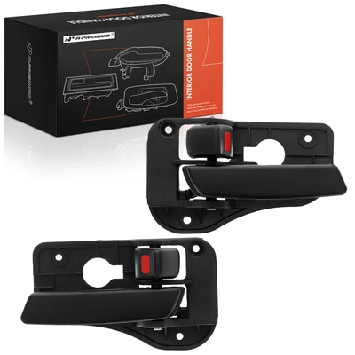 2 Pcs Front & Rear Black Interior Door Handle