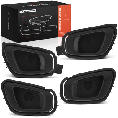 4 Pcs Front & Rear Black Interior Door Handle