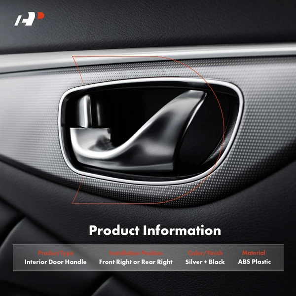 Front or Rear Passenger Silver Interior Door Handle for Hyundai Sonata 2011-2015