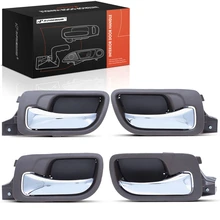 4 Pcs Front & Rear Chrome & Brown Interior Door Handle