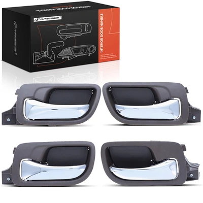 4 Pcs Front & Rear Chrome & Brown Interior Door Handle