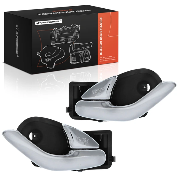 2 Pcs Front Chrome & Black Interior Door Handle for 2001-2006 Mazda Tribute