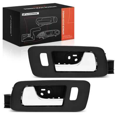 2 Pcs Front Chrome & Black Interior Door Handle