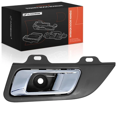 Rear Driver Chrome & Brown Interior Door Handle
