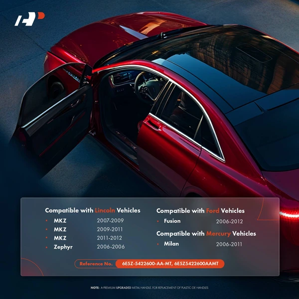 Front Passenger Chrome Upgraded Metal Interior Door Handle for Mercury Ford Fusion Lincoln