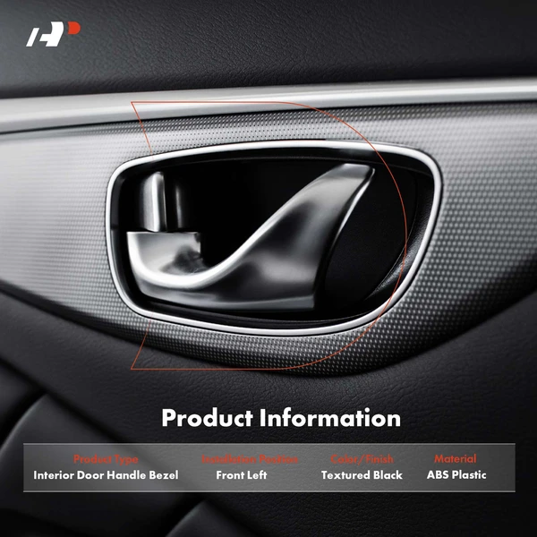 Front Driver Textured Black Interior Handle Bezel for Oldsmobile Bravada 02-04