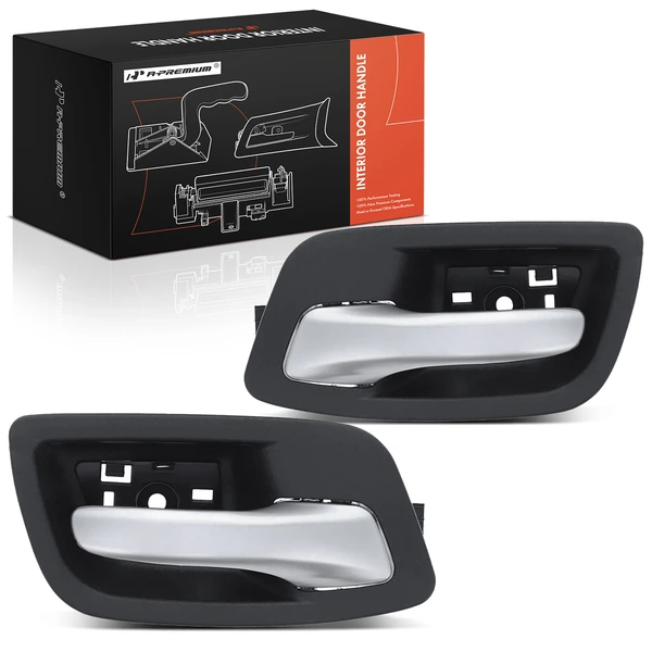 2 Pcs Rear Silver & Black Interior Door Handle for Chrysler 300 11-16