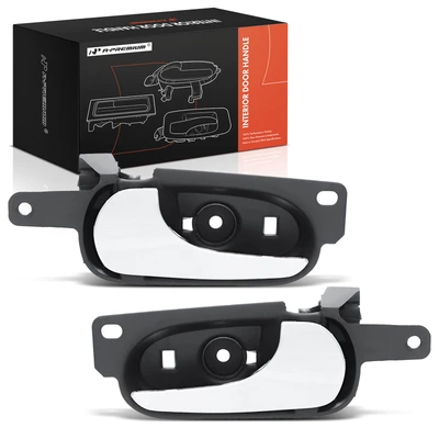 2 Pcs Front & Rear Chrome & Black Interior Door Handle