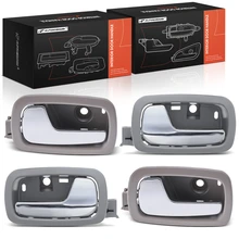 4 Pcs Front & Rear Chrome & Gray Interior Door Handle