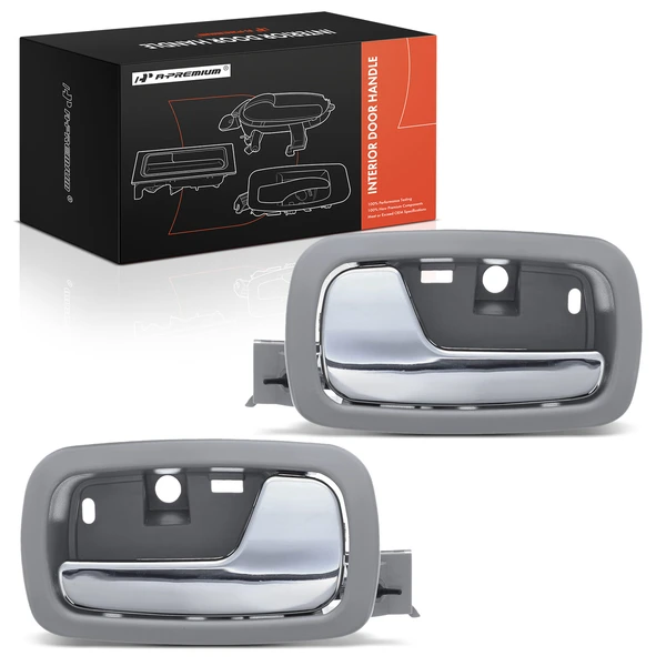 2 Pcs Front Chrome & Gray Interior Door Handle for Chevy Cobalt Pontiac G5