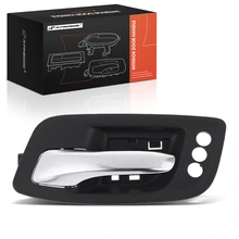 Front Driver Silver & Black Interior Door Handle with 3 Lock Holes