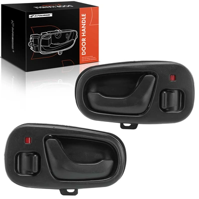2 Pcs Front Driver & Passenger Black Interior Door Handle