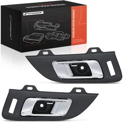 2 Pcs Front Chrome & Gray Stone Interior Door Handle
