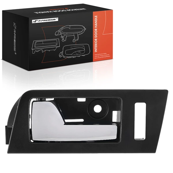 Front Driver Black & Chrome Interior Door Handle with Keyhole for 2008-2012 Ford Escape