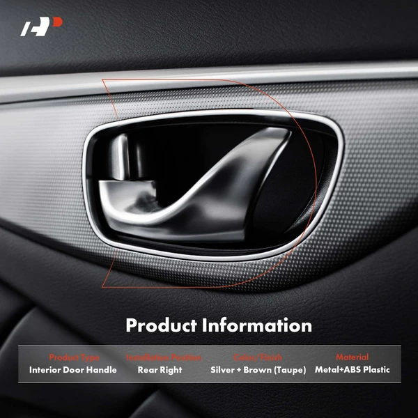 Pro Version All Meta Interior Door Handle for Honda Civic 2006-2009 Rear Passenger