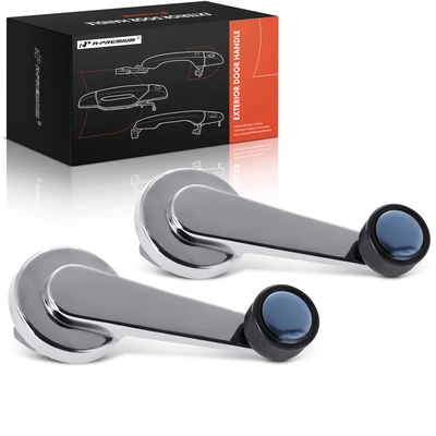 2 Pcs Black & Chrome Window Crank Handle