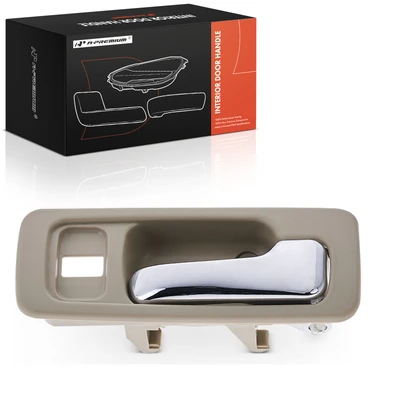 Front Passenger Chrome & Beige Interior Door Handle